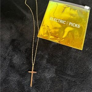 Gold Cross Necklace by Electric Picks